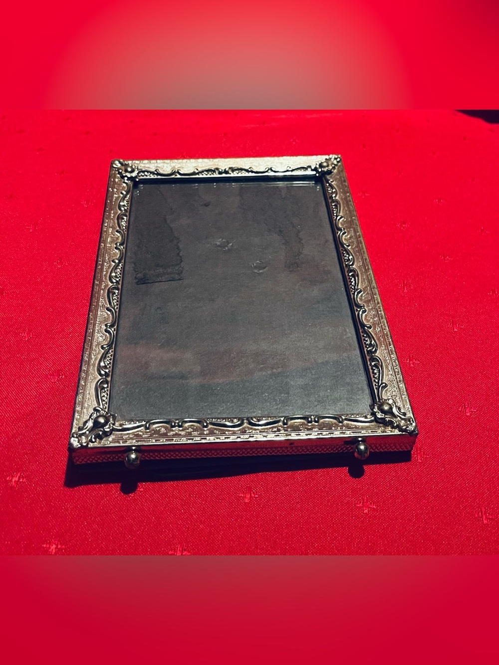 Vintage Silver Decorative Picture Frame - Black Insert